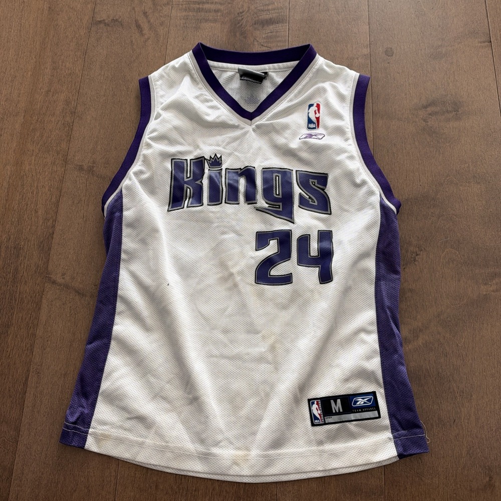 VTG Sacramento Kings Bobby Jackson #24 Reebok NBA Jersey Youth M Purple Flaws